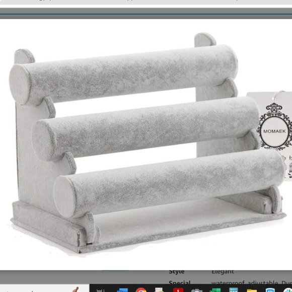 3 Tier T-Bar Jewelry Display Stand Necklace Bangle Bracelet watch Organizer - Picture 5 of 6